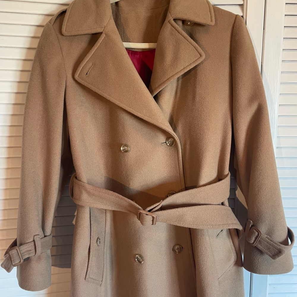100% wool camel coat.